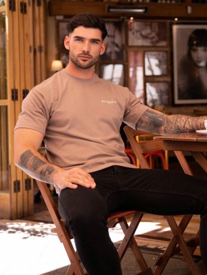 Blakely Blakely London Relaxed Fit T-Shirt Kahverengi | XOL493625