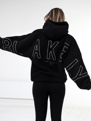 Blakely Borg Isabel Oversized Hoodie Siyah | JOS942350