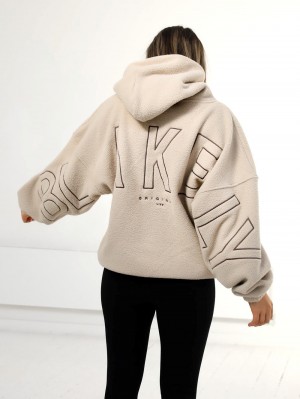 Blakely Borg Isabel Oversized Hoodie Tan | JRK493851