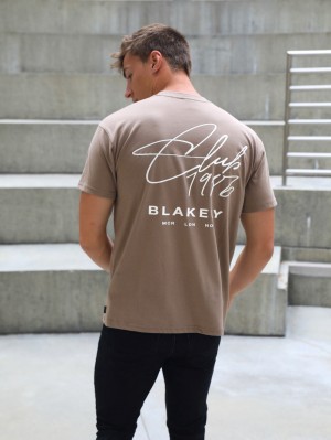 Blakely Club Relaxed T-Shirt Kahverengi | SWZ231754