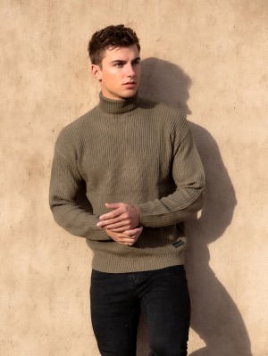 Blakely Hemsworth Roll Neck Jumper Haki | FBE602894