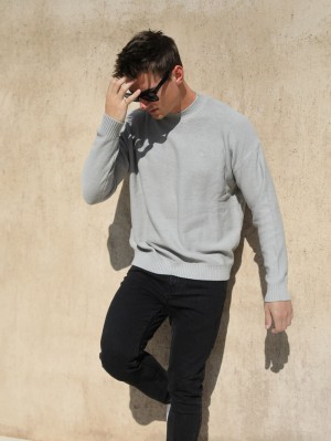 Blakely Huxley Knit Jumper Pale Concrete | JSE870695