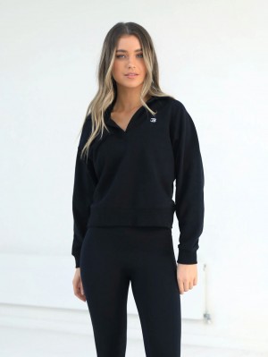 Blakely Initial V-Neck Jumper Siyah | REP728541