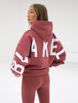 Blakely Isabel Oversized Hoodie Berry | MAD341986