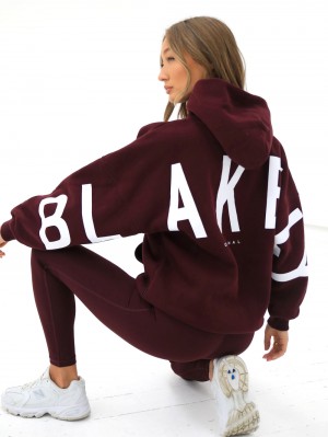 Blakely Isabel Oversized Hoodie Bordo | JZD568942