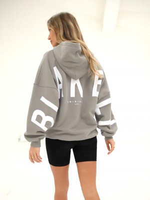 Blakely Isabel Oversized Hoodie Gri | UKI679314