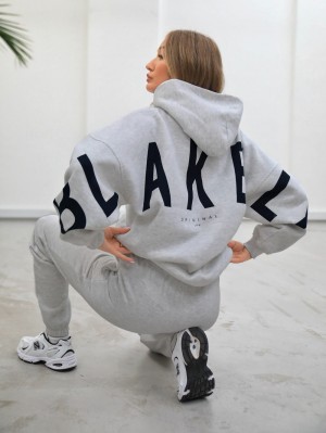 Blakely Isabel Oversized Hoodie Gri | XAQ714802