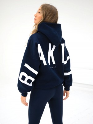 Blakely Isabel Oversized Hoodie Lacivert Mavi | NVK012867