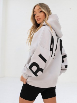 Blakely Isabel Oversized Hoodie Stone | XSU376498