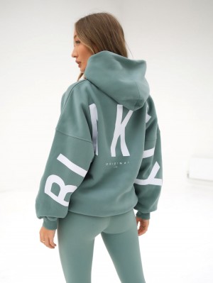 Blakely Isabel Oversized Hoodie Yeşil | DRW016547