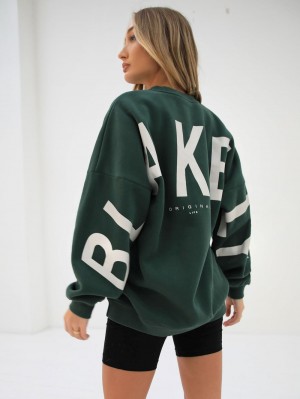 Blakely Isabel Oversized Jumper Koyu Yeşil | GCI356490