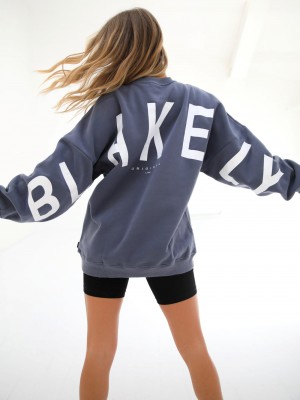 Blakely Isabel Oversized Jumper Mavi | ZAL498260