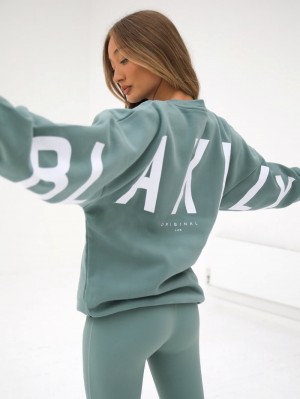 Blakely Isabel Oversized Jumper Yeşil | MUN813640