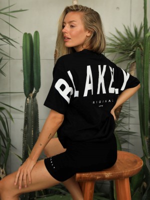 Blakely Isabel Oversized T-Shirt Siyah | VYB967854