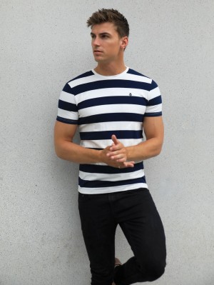 Blakely Loano Stripe T-Shirt Lacivert | DRG276908