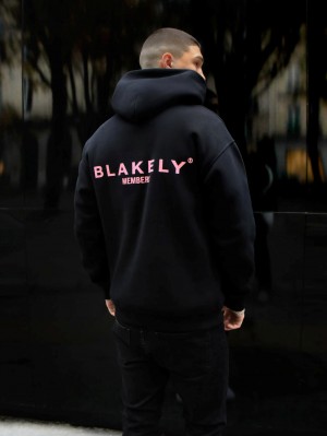 Blakely Members Relaxed Hoodie Siyah Pembe | ZFH698472