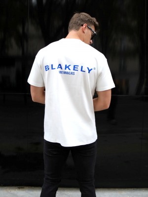 Blakely Members Relaxed T-Shirt Beyaz | UGP261359