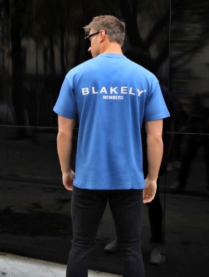 Blakely Members Relaxed T-Shirt Mavi | CZA340259