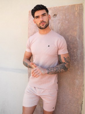 Blakely Midar Check T-Shirt Pembe | YIU068523