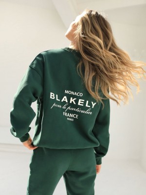 Blakely Monaco Women's Jumper Koyu Yeşil | AQY452638