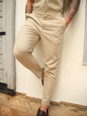 Blakely Nador Linen-Blend Trousers Tan | UZJ469253