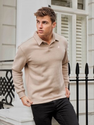 Blakely Otley Collared Jumper Tan | LIE751368