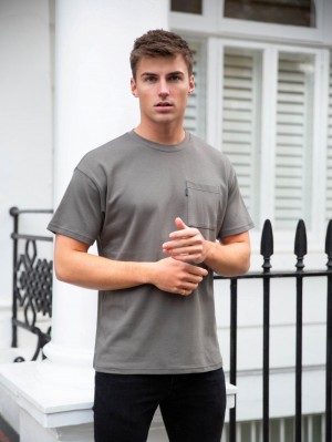 Blakely Relaxed Pocket T-Shirt Charcoal | BLX825364