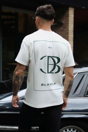 Blakely Riviera Initial Relaxed T-Shirt Ivory | WTN059173