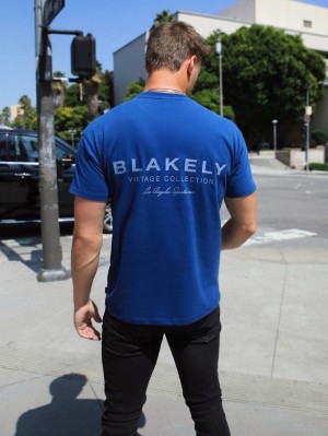 Blakely Sports Club Relaxed T-Shirt Mavi | BNF075468