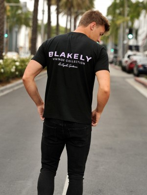 Blakely Sports Club Relaxed T-Shirt Siyah | FDL680742