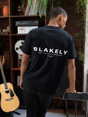 Blakely Statement Relaxed T-Shirt Siyah | FVH923764