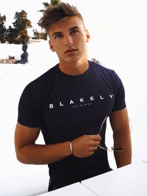 Blakely Stockbridge T-Shirt Lacivert | TKA217849