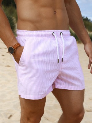 Blakely Striped Swim Shorts Pembe | MIF539061