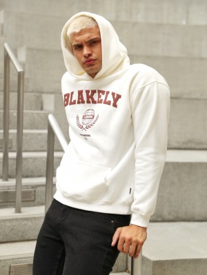 Blakely Varsity Relaxed Hoodie Beyaz | DGR179532