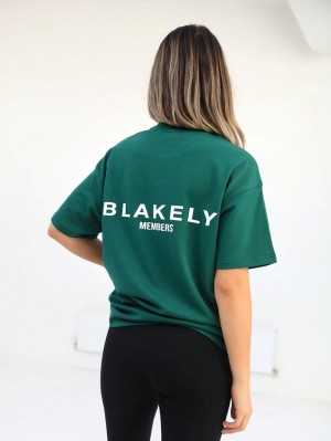 Blakely Womens Members Relaxed T-Shirt Koyu Yeşil | IYT813054