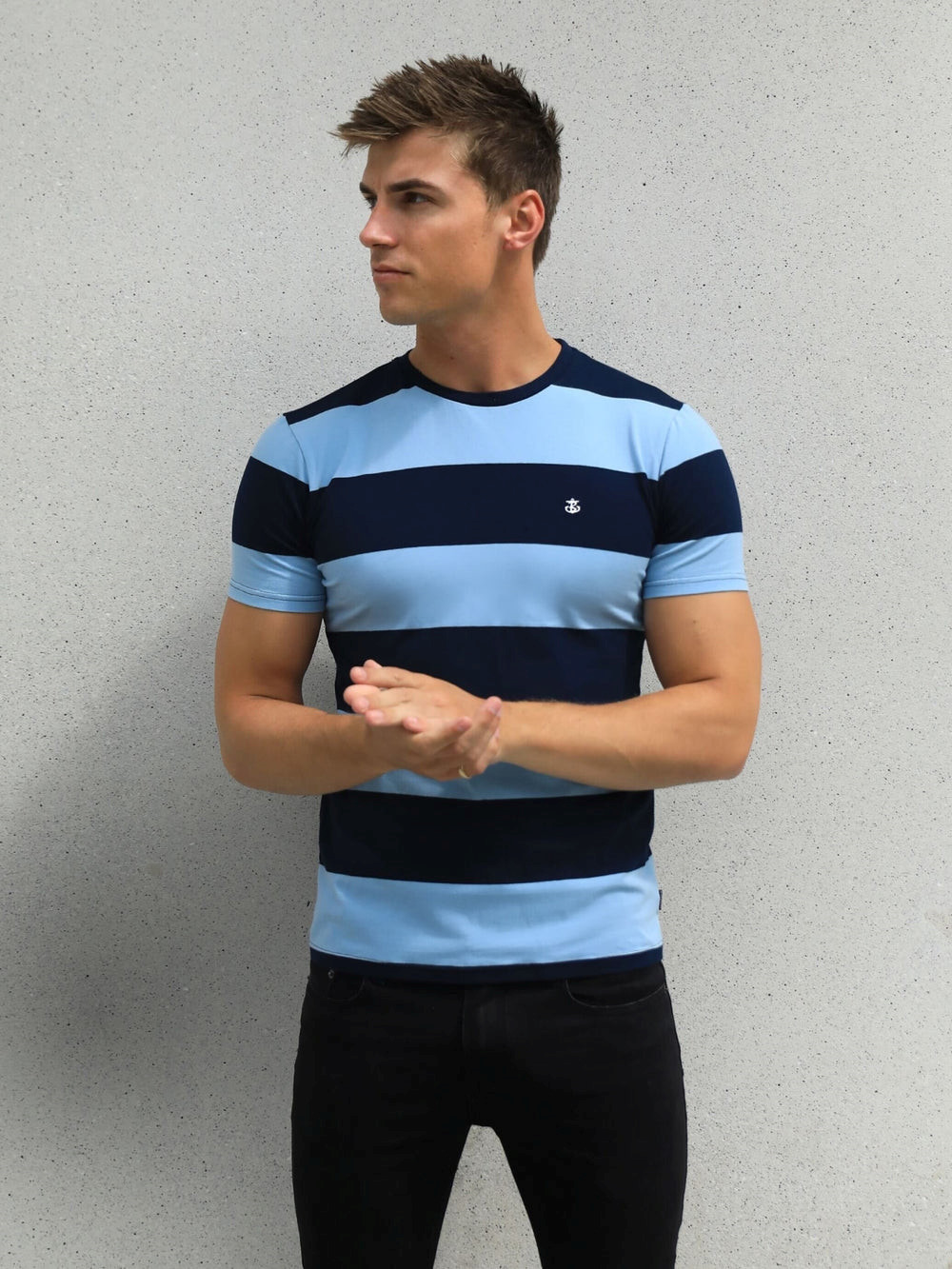 Blakely Alassio Stripe T-Shirt Lacivert | BUG408612