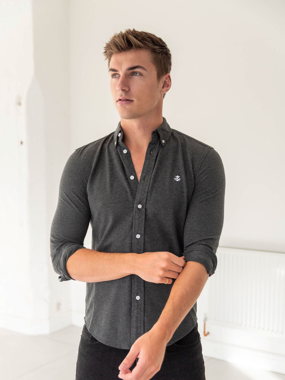 Blakely Arlo Soft Stretch Shirt Charcoal | LST529603