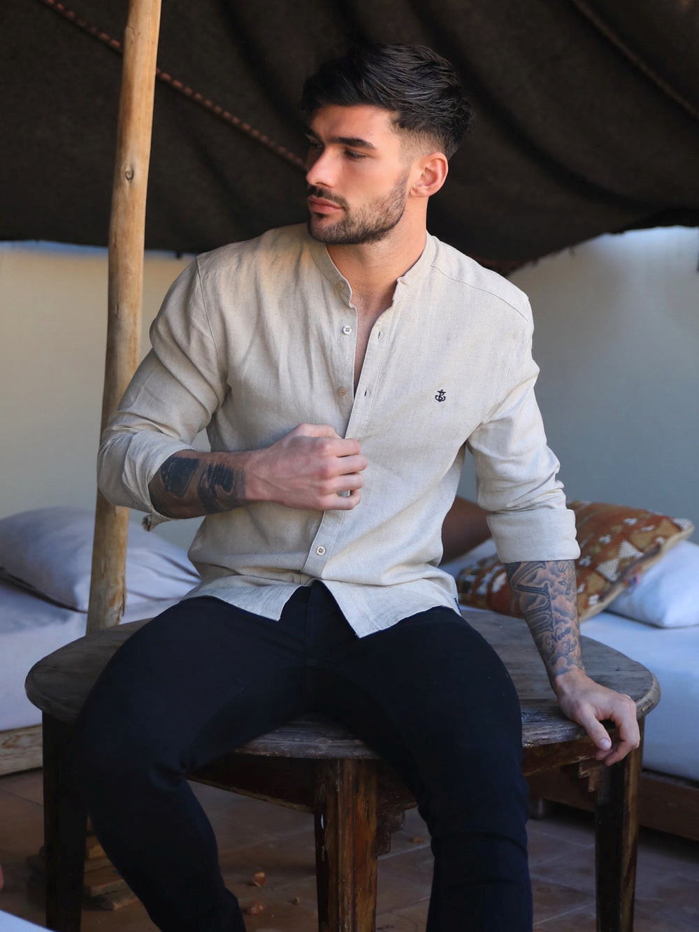 Blakely Berkane Linen Shirt Tan | XYU925013