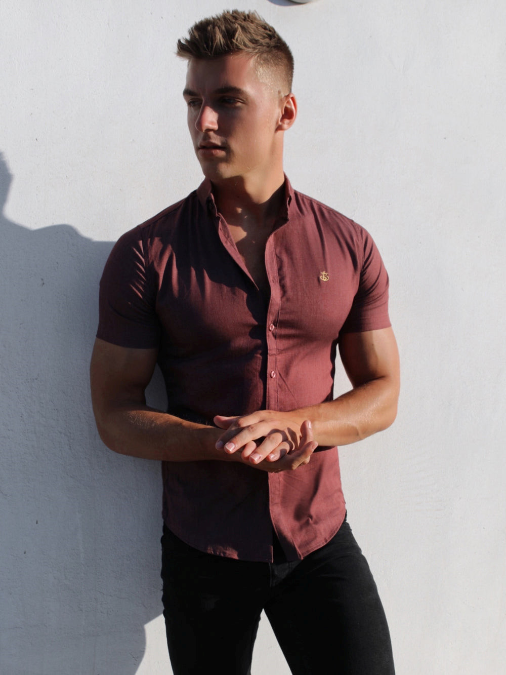 Blakely Brisbane Short Sleeve Shirt Bordo | DVI073964