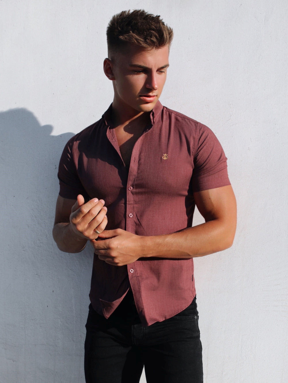 Blakely Brisbane Short Sleeve Shirt Bordo | DVI073964