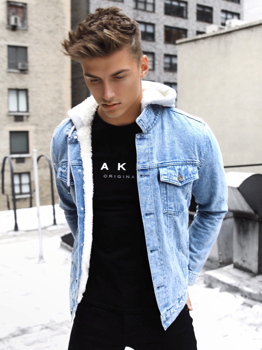 Blakely Camden Hooded Denim Jacket Açık Mavi | KQZ693857