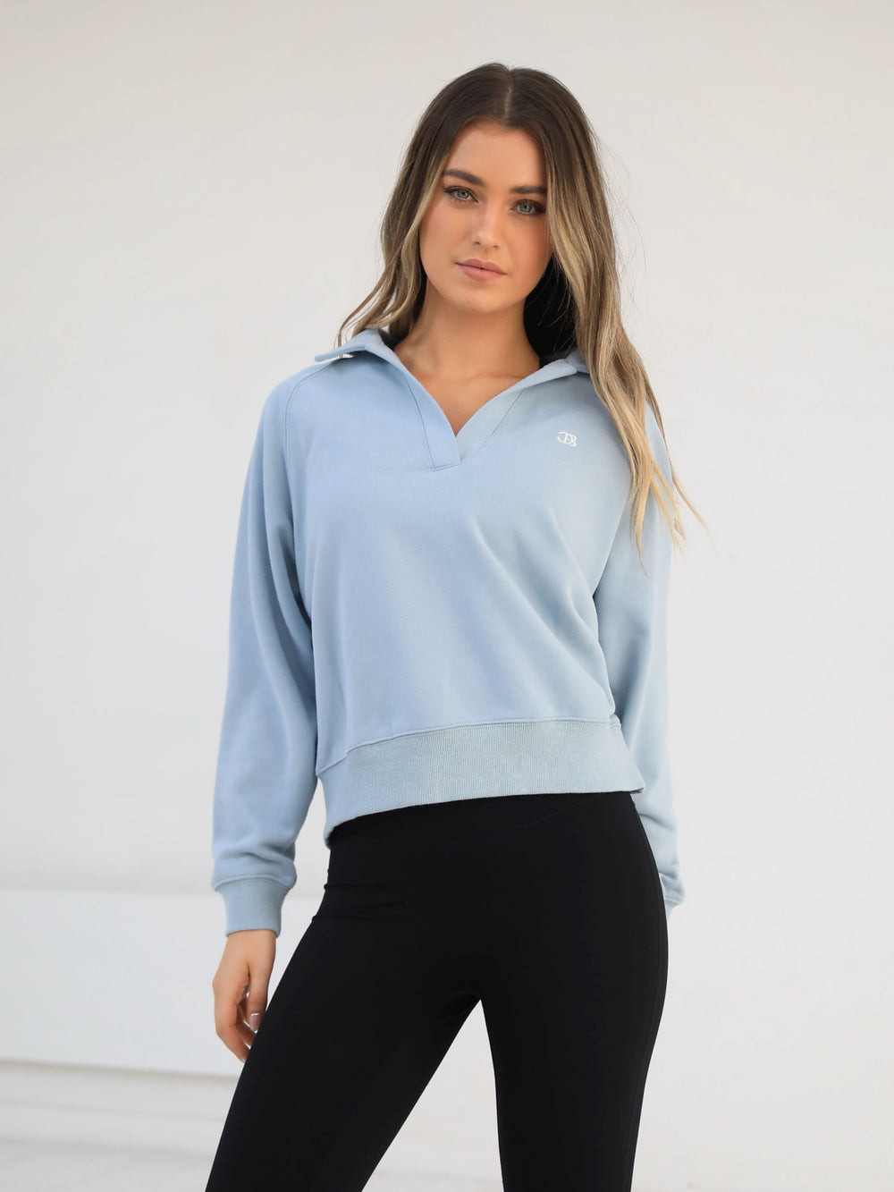 Blakely Initial V-Neck Jumper Açık Mavi | OSQ241356