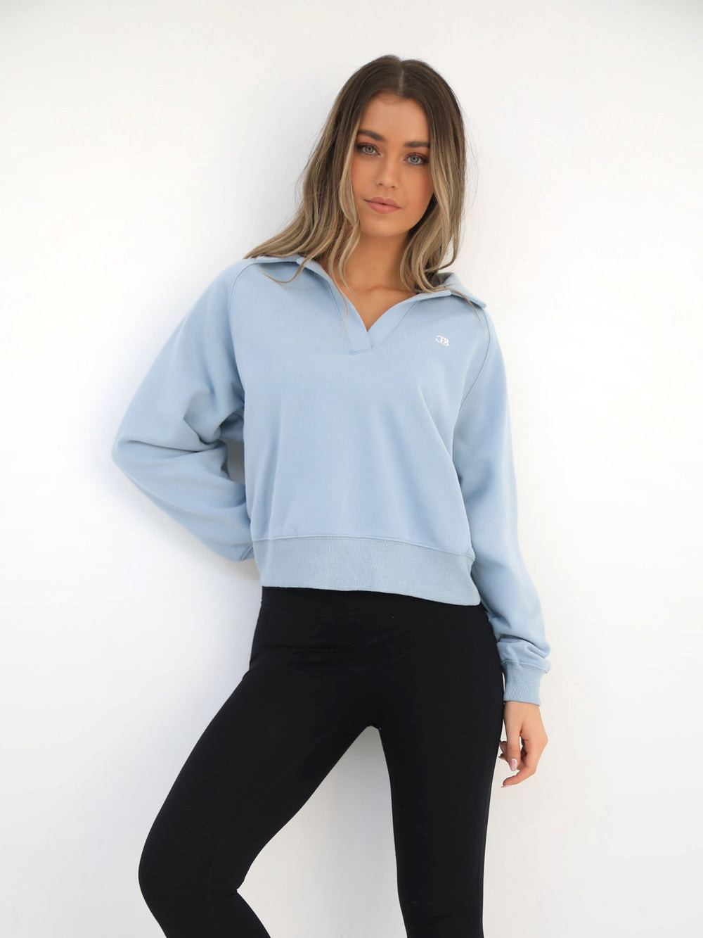 Blakely Initial V-Neck Jumper Açık Mavi | OSQ241356