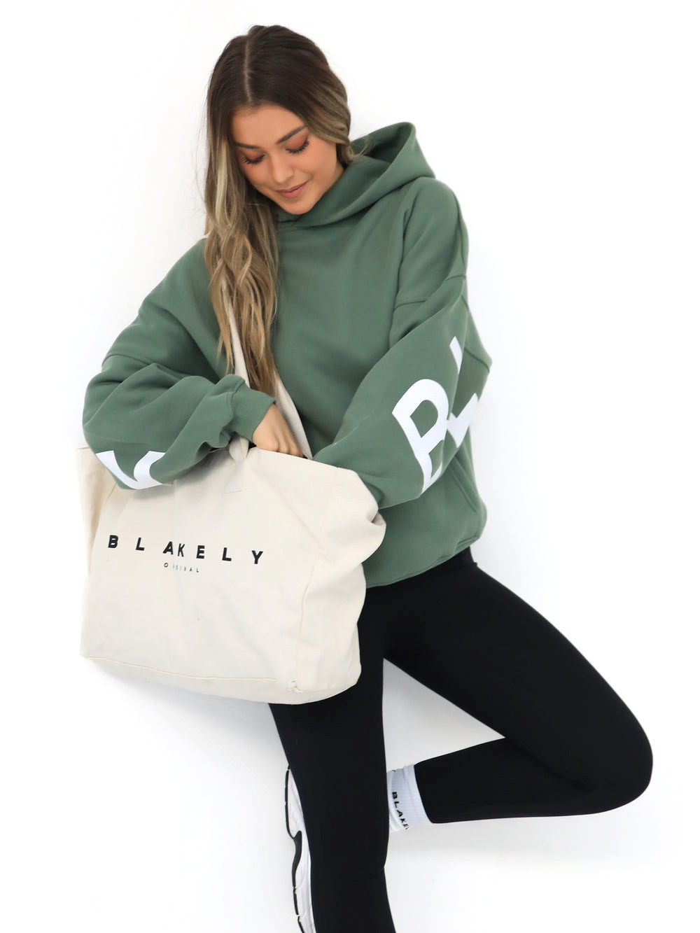 Blakely Isabel Oversized Hoodie Yeşil | YKX318574