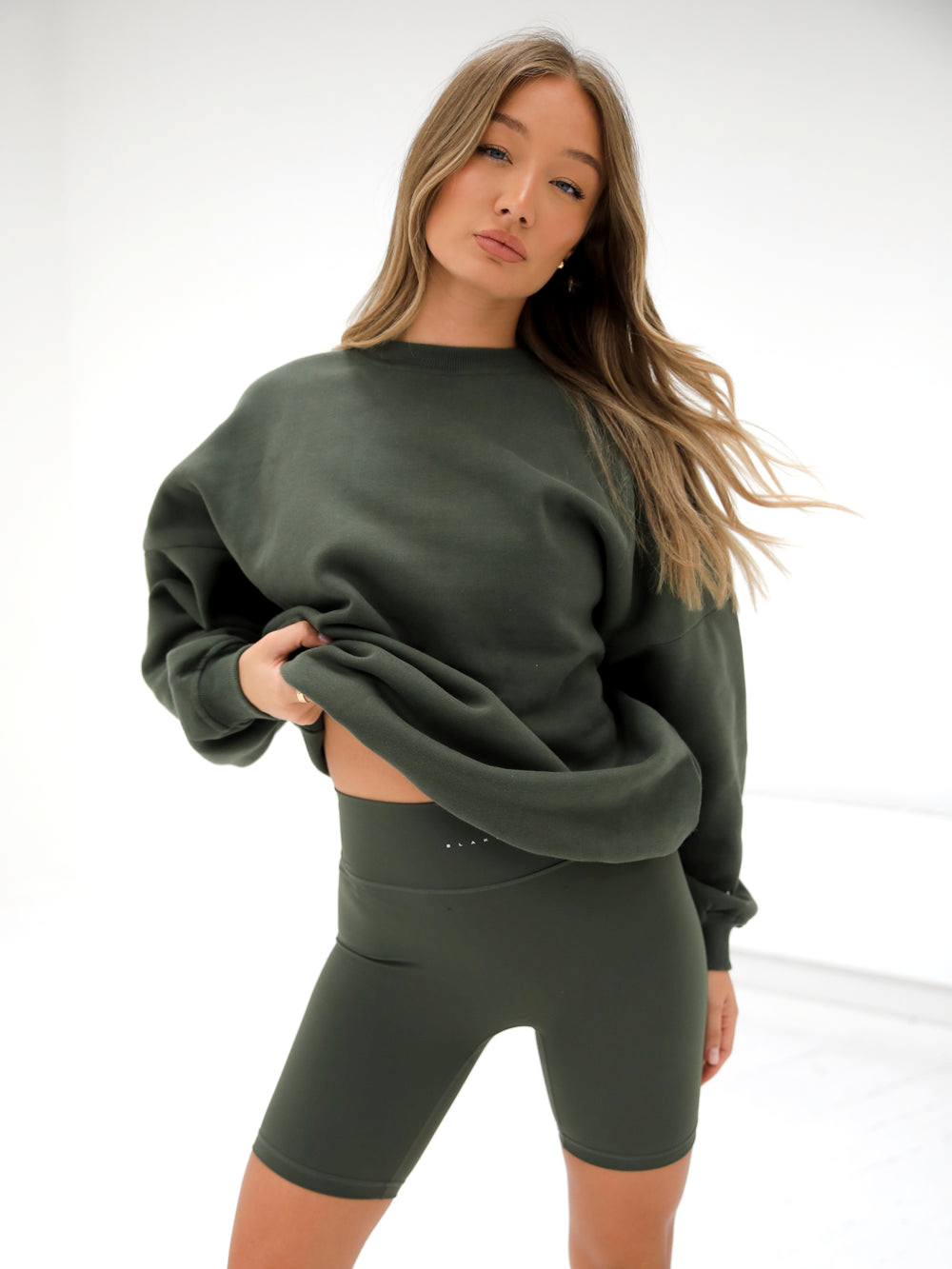 Blakely Isabel Oversized Jumper Koyu Haki Yeşil | YBV670532