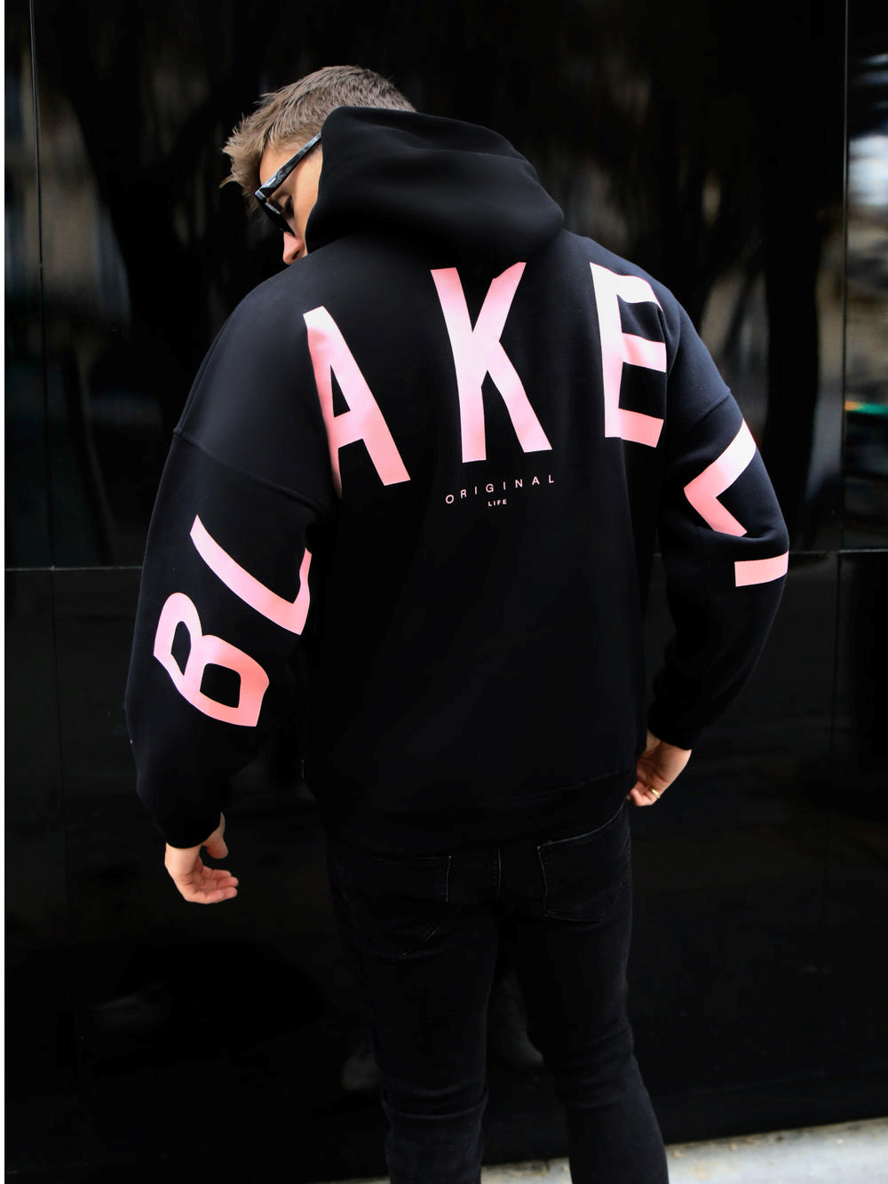 Blakely Members Idris Oversized Hoodie Siyah Pembe | ARJ856271