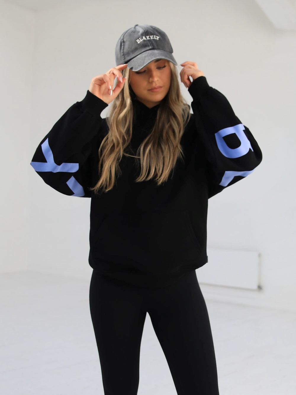 Blakely Members Isabel Oversized Hoodie Siyah Mavi | VYC953067