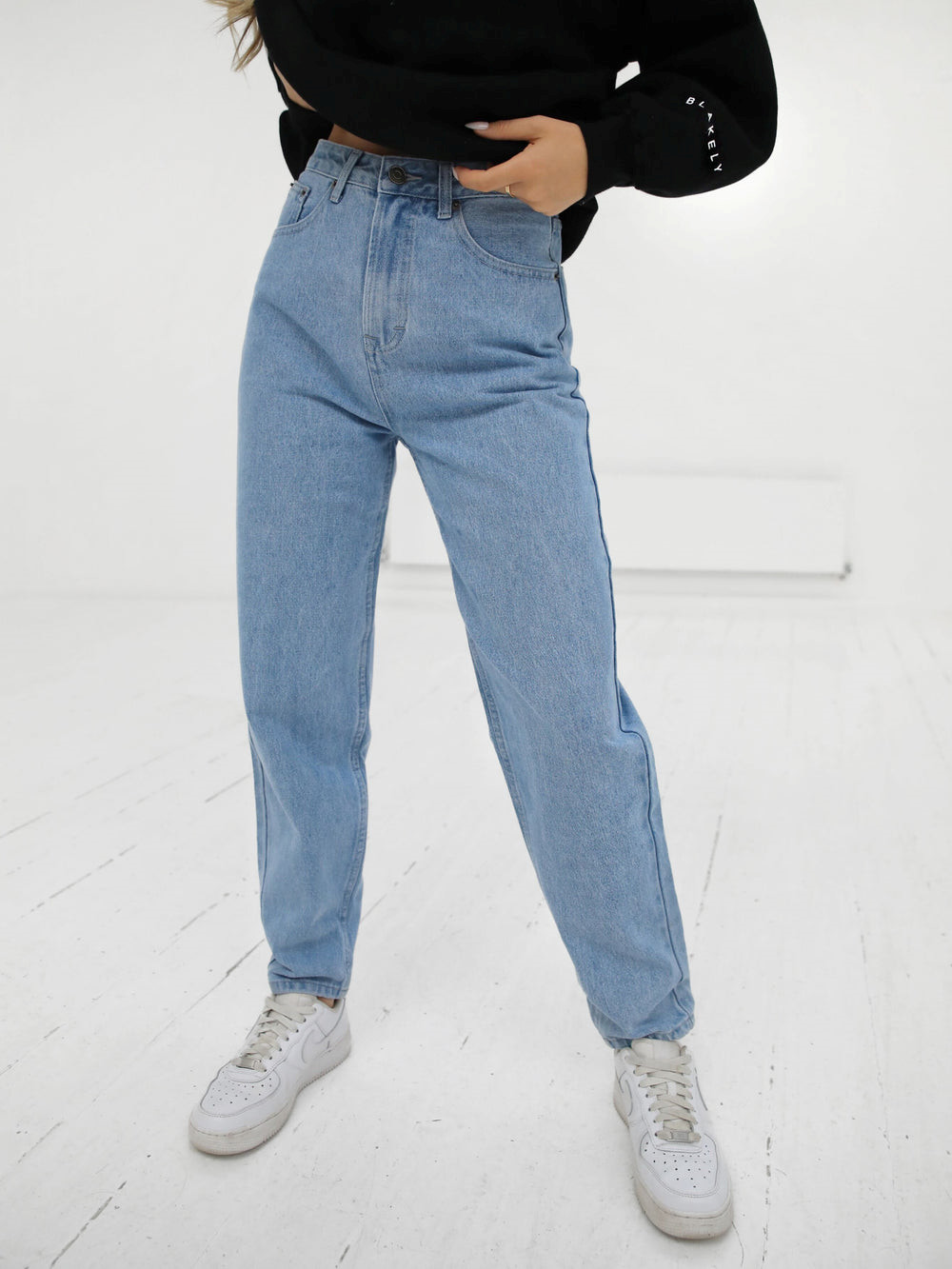 Blakely Mom Jeans Mavi | XHW970315