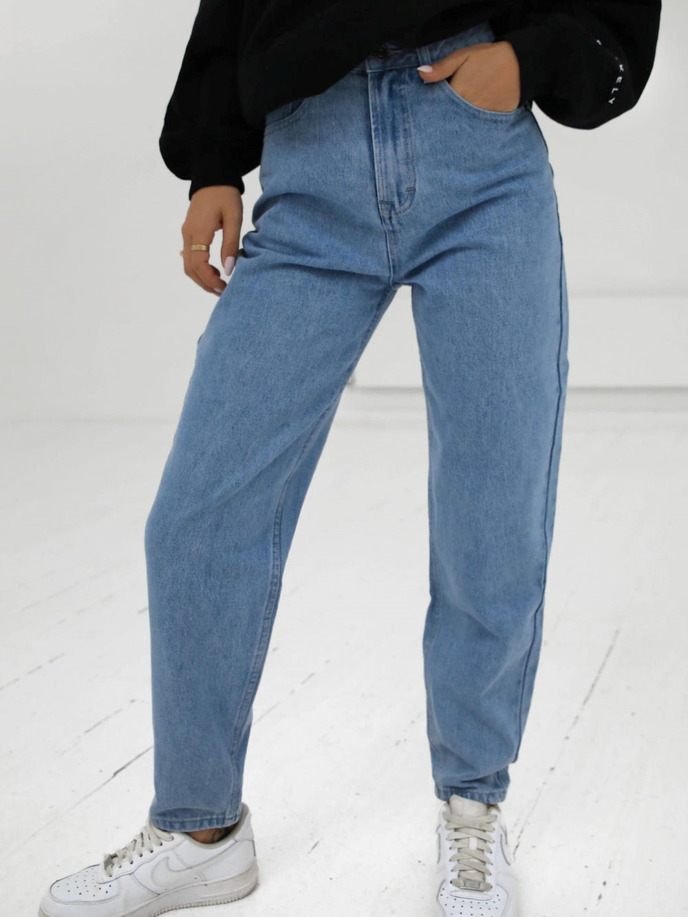 Blakely Mom Jeans Mavi | XHW970315