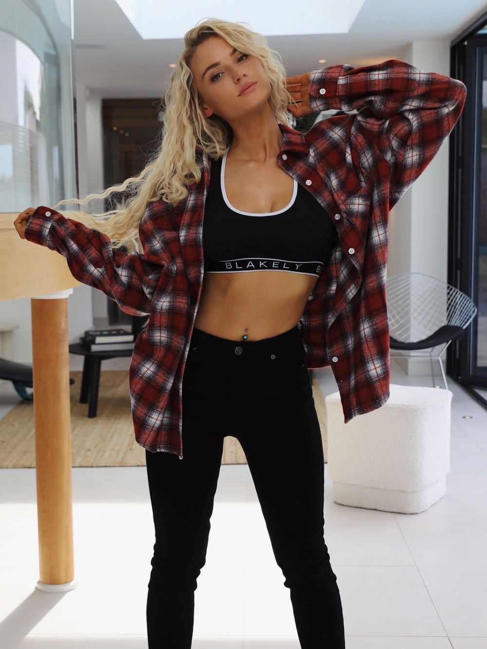 Blakely Montreal Oversized Plaid Shirt Kırmızı | ZUR814967